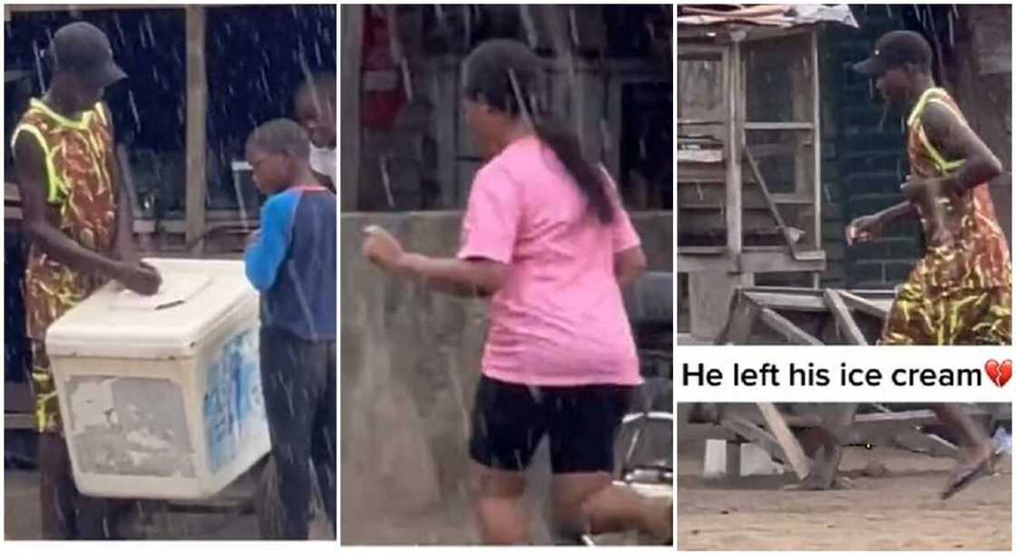 Photos of anice cream seller and a young lady. Photos of anice cream seller and a young lady.