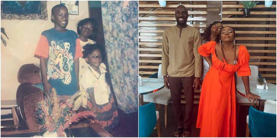 Siblings recreate picture of many years ago with new adorable family photo, wow social media Siblings recreate picture of many years ago with new adorable family photo, wow social media