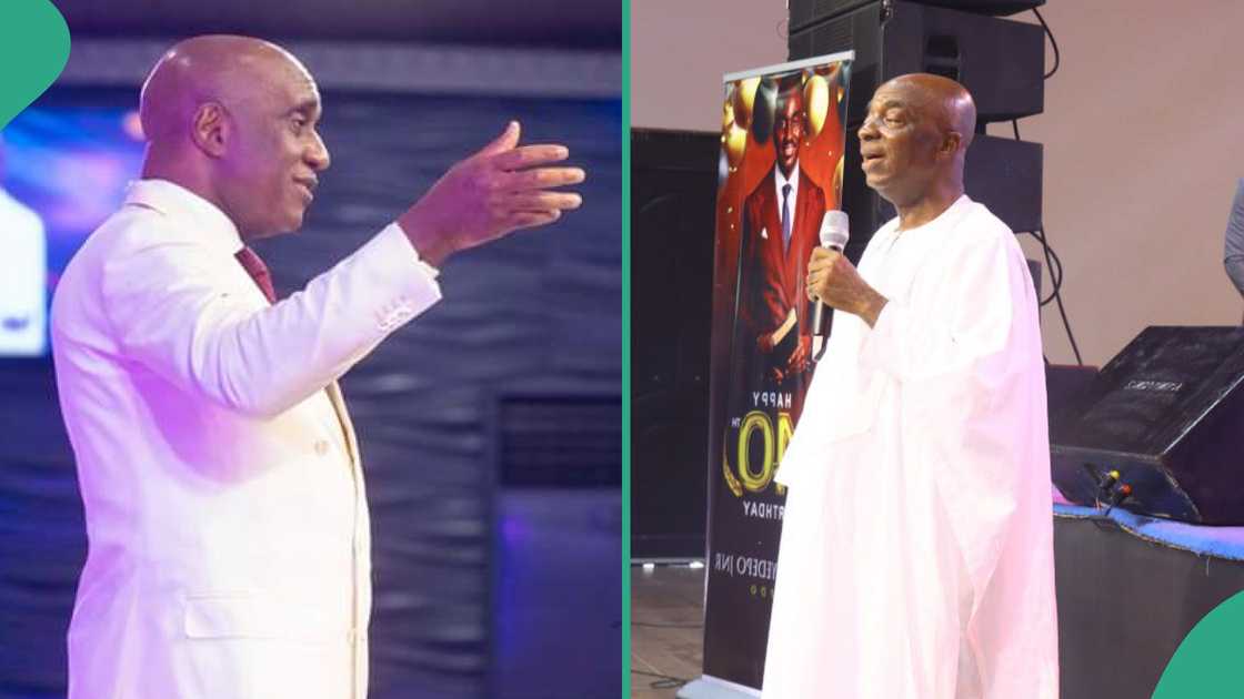 David Ibiyeomie, the founder and leader of the Salvation Ministries, has described the spiritual leader of the Living Fath Church AKA Winners Chapel as the headquarters of prosperity, instigating reactions from Nigerians. David Ibiyeomie, the founder and leader of the Salvation Ministries, has described the spiritual leader of the Living Fath Church AKA Winners Chapel as the headquarters of prosperity, instigating reactions from Nigerians.