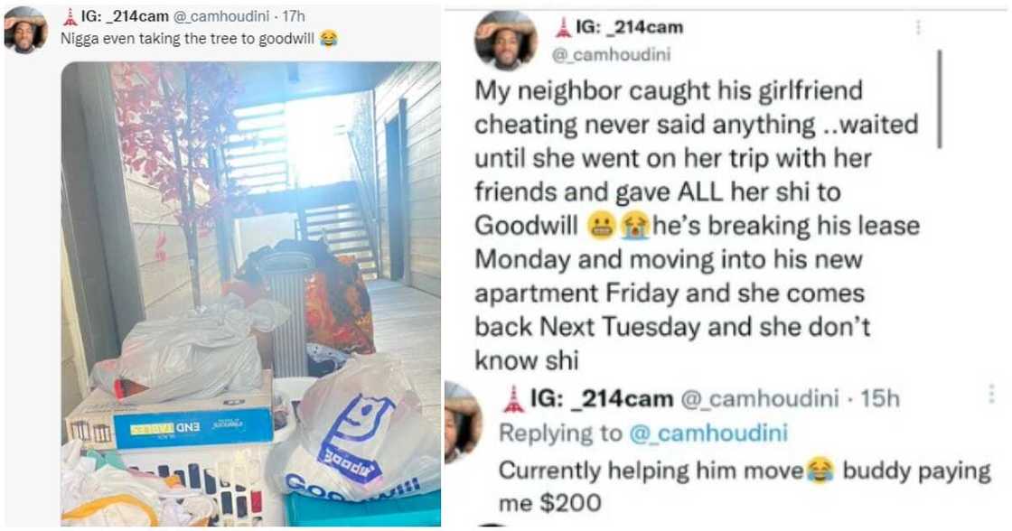 Heartbreak, man donates girlfriend's belongings to charity, relationship drama, cheating in relationship Heartbreak, man donates girlfriend's belongings to charity, relationship drama, cheating in relationship