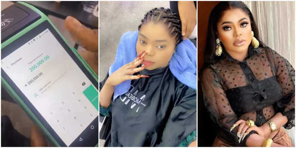 Bobrisky pays N200k for braids, Bobrisky in the salon, Bobrisky