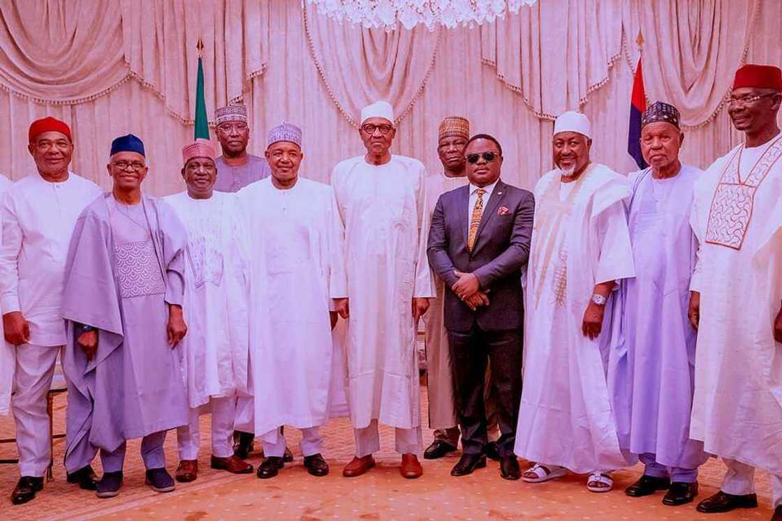 Taron Buhari da gwamnonin APC. Taron Buhari da gwamnonin APC.