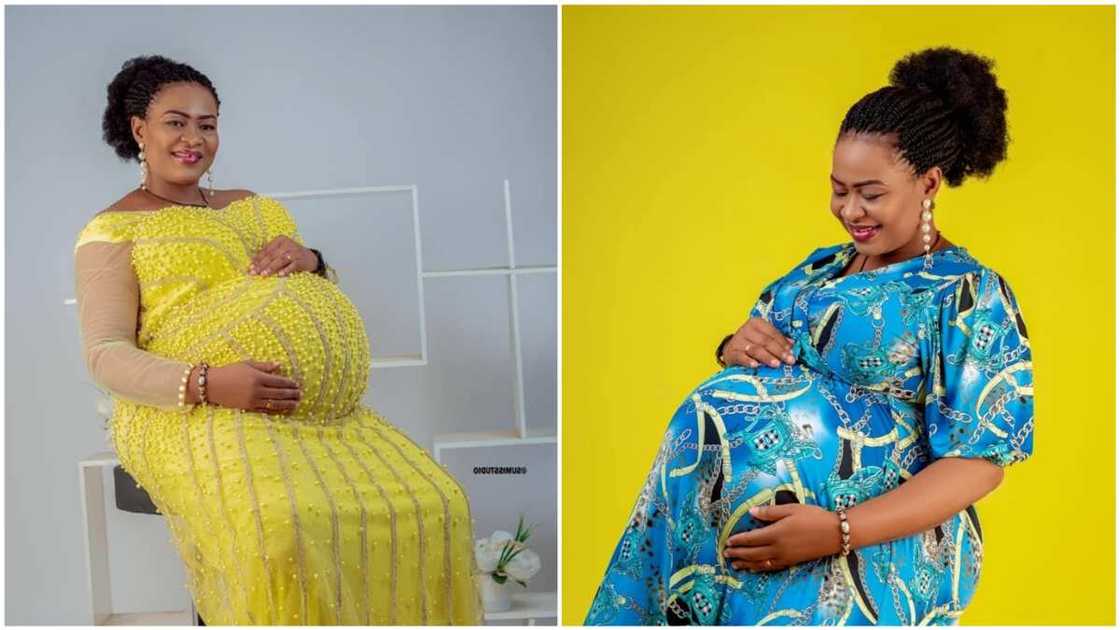 A collage of Oby Evelyn during pregnancy. Photos source: Facebook/Oby Evelyn A collage of Oby Evelyn during pregnancy. Photos source: Facebook/Oby Evelyn