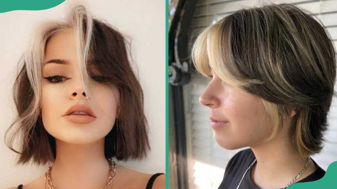 Wolf-cut with money piece Wolf-cut with money piece