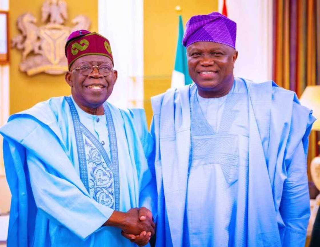 Shugaban kasa, Bola Tinubu da Ambode.