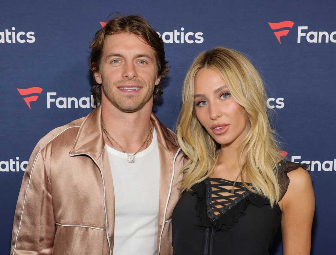 Braxton Berrios and Alix Earle in Las Vegas, Nevada. Braxton Berrios and Alix Earle in Las Vegas, Nevada.