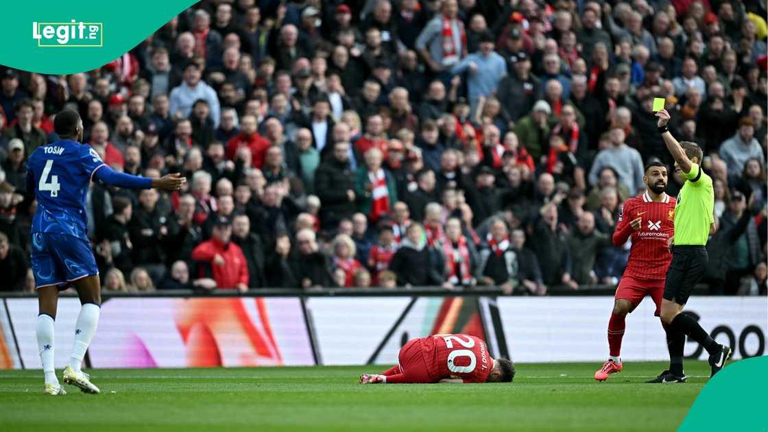 Tosin Adarabioyo, Diogo Jota, Mohamed Salah, Liverpool, Chelsea, Anfield, England, Premier League. Tosin Adarabioyo, Diogo Jota, Mohamed Salah, Liverpool, Chelsea, Anfield, England, Premier League.