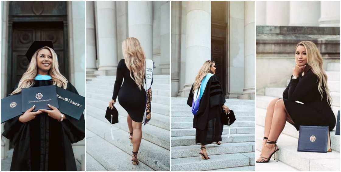 Lady gets social media buzzing as she celebrates after getting PhD at 26 Lady gets social media buzzing as she celebrates after getting PhD at 26