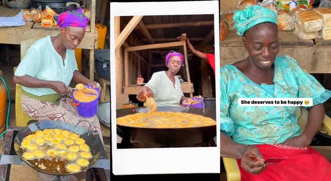 Photos of a woman frying akara. Photos of a woman frying akara.