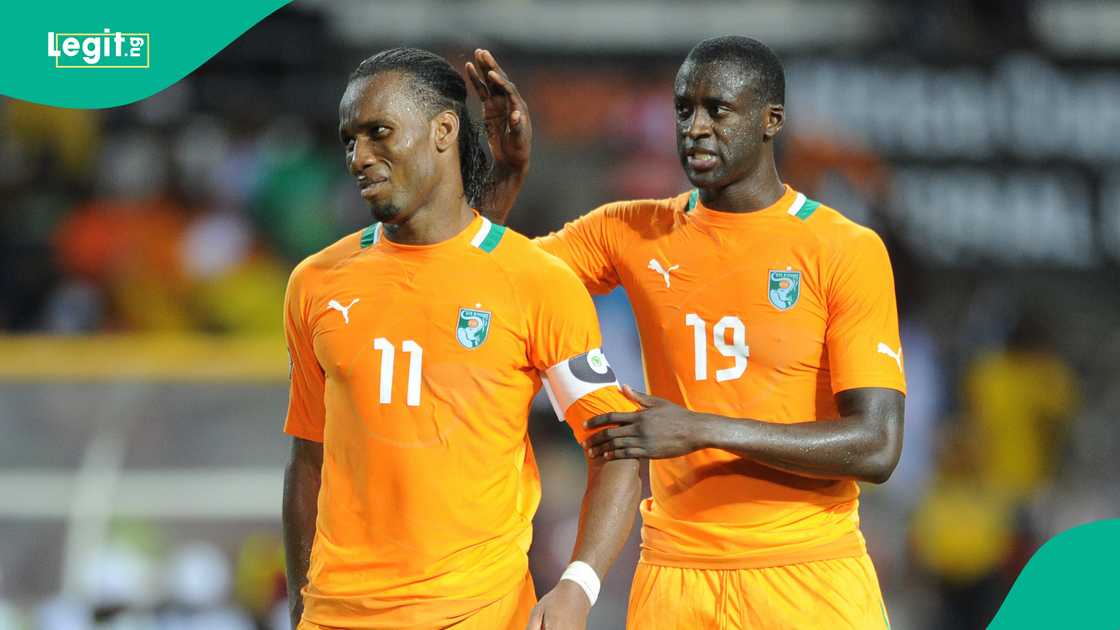 Yaya Toure, Didier Drogba, Zambia, Ivory Coast, 2012 African Cup of Nations Yaya Toure, Didier Drogba, Zambia, Ivory Coast, 2012 African Cup of Nations