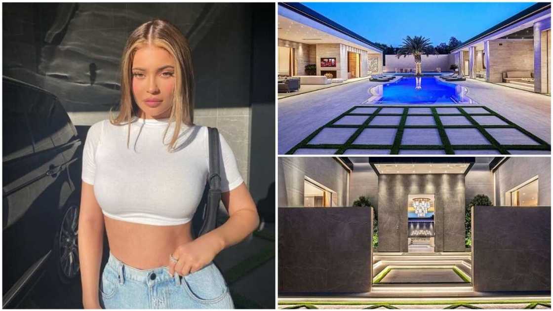 A collage of Kylie Jenner and snapshots of the new house. Photo sources: Instagram/TMZ A collage of Kylie Jenner and snapshots of the new house. Photo sources: Instagram/TMZ