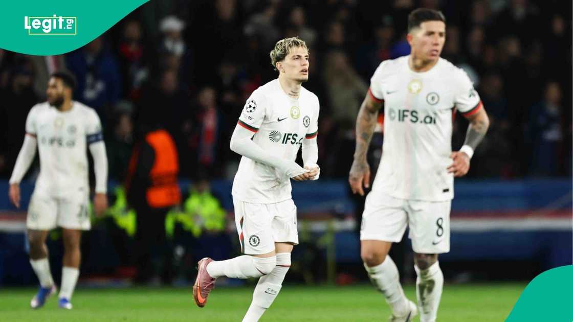 Alejandro Garnacho, UEFA, Champions League, Paris Saint-Germain, Chelsea, Parc des Princes stadium. Alejandro Garnacho, UEFA, Champions League, Paris Saint-Germain, Chelsea, Parc des Princes stadium.