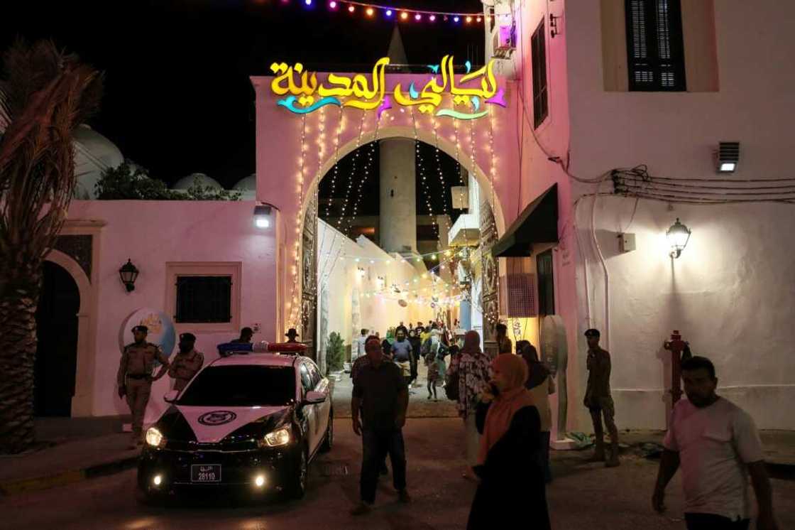 Night-time in a street in old Tripoli Night-time in a street in old Tripoli