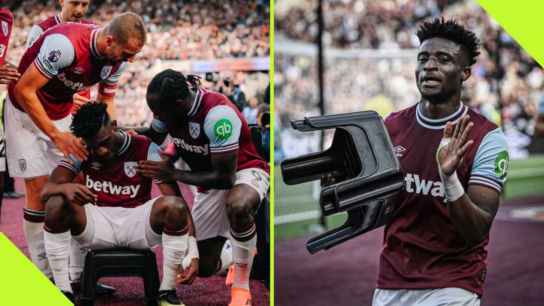 Reason Mohammed Kudus celebrates goals with chair after he opened his account