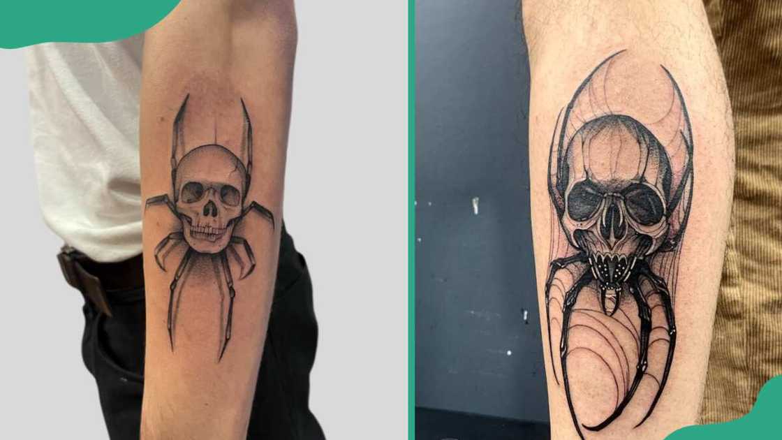 Skull spider tattoos