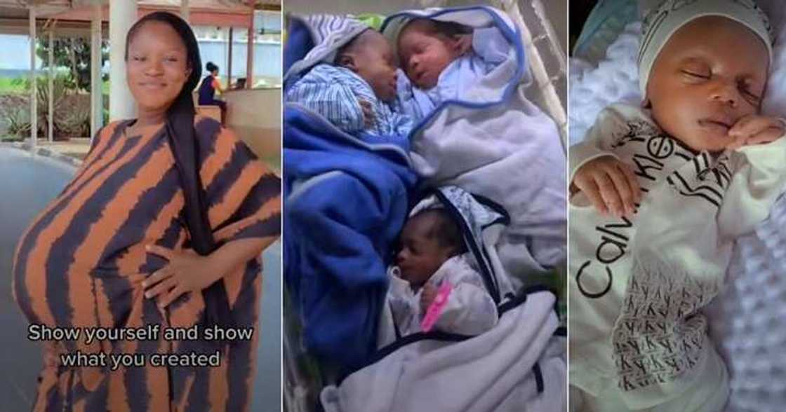 Mum births triplets, throwback photo of baby bump Mum births triplets, throwback photo of baby bump