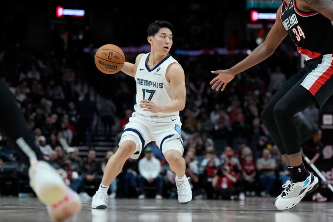 Yuki Kawamura dribbles the ball during a past NBA match