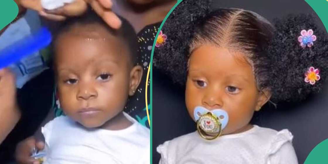 Little girl makes frontal hair