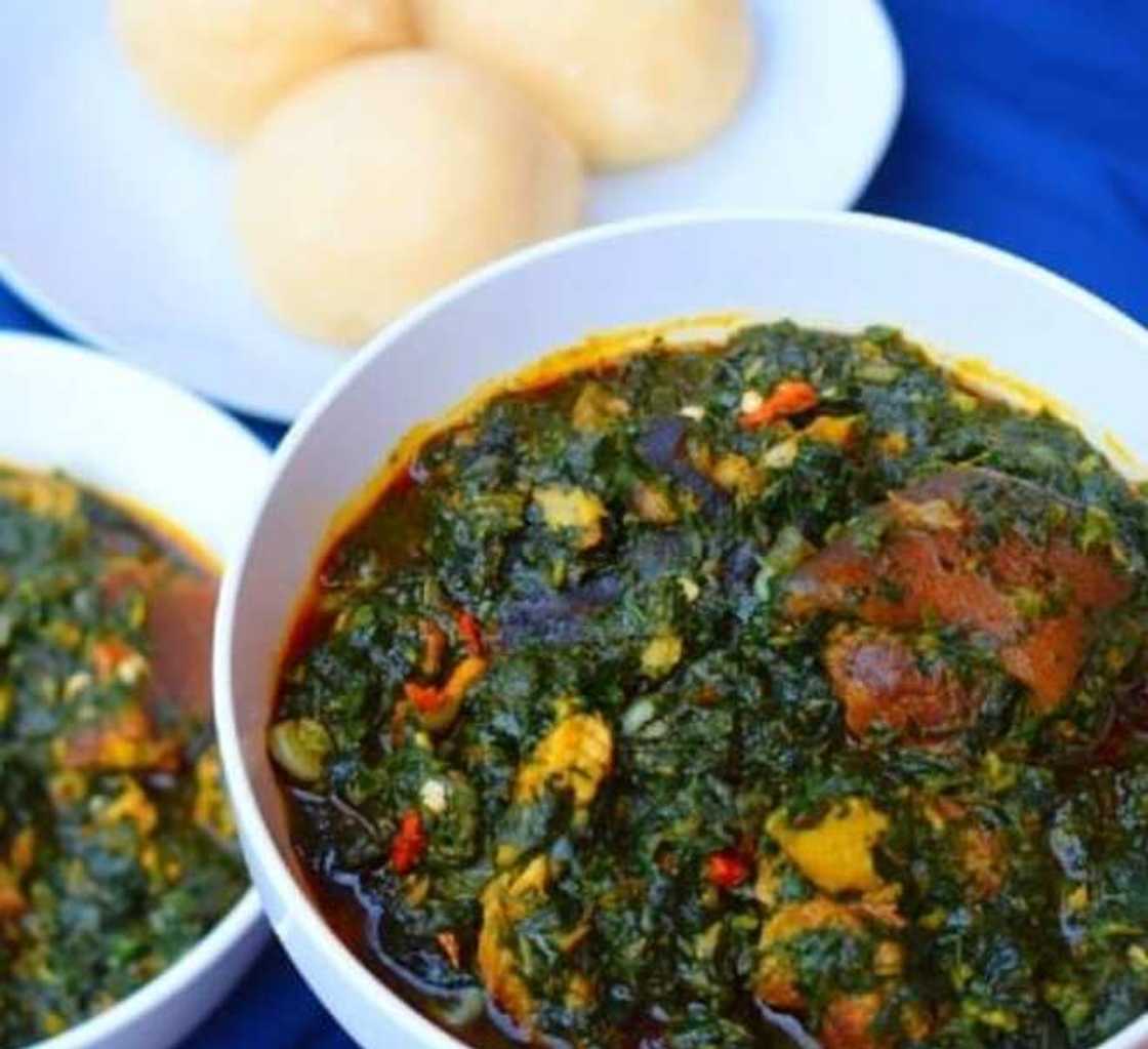 vegetable soup with ugu and waterleaf