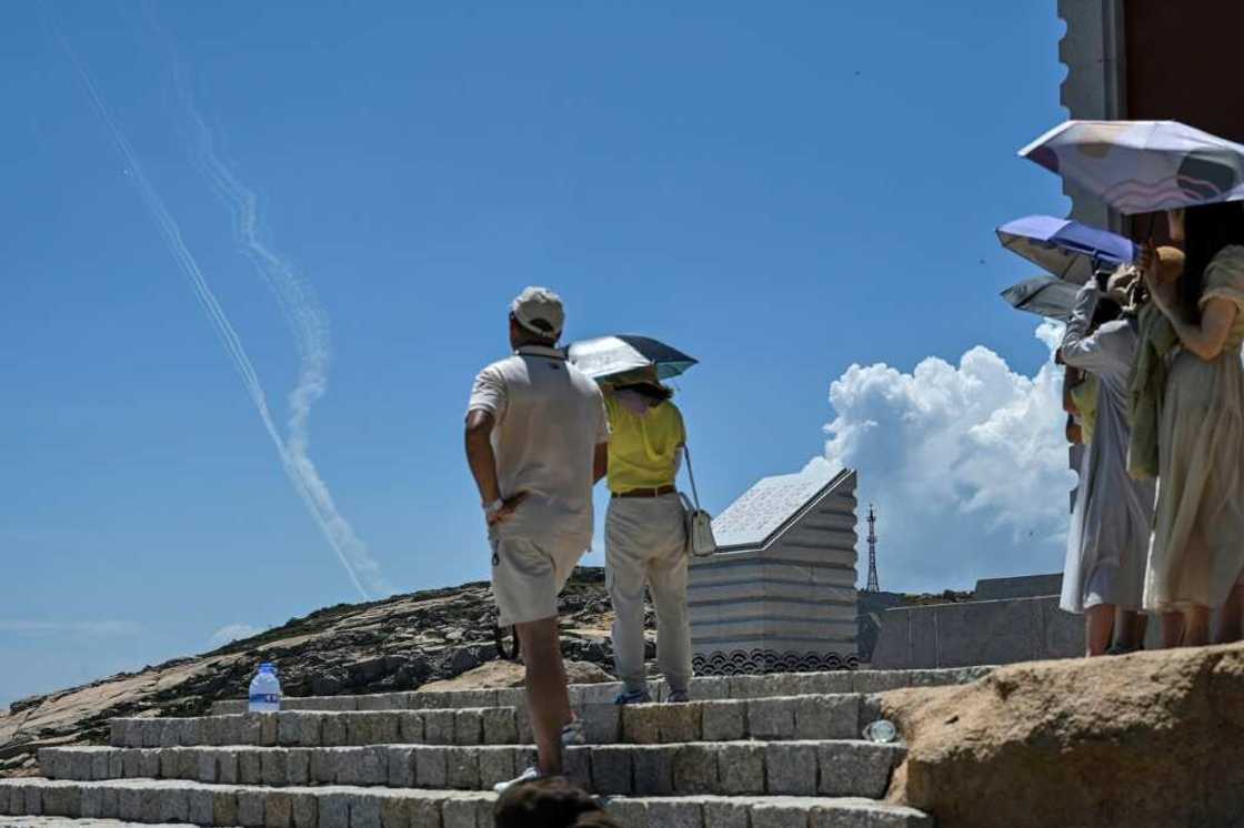 Visitors to Pingtan island, a popular destination with resplendent sea and reefs, were granted a front row seat to China's fury at Taiwan