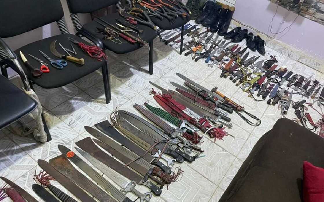 Hotunan Bindigu, Makamai Da Ƙwayoyi Da Ƴan Sanda Suka Ƙwato Hannun Ƴan Fashi Da Masu Garkuwa 225 a Kano Hotunan Bindigu, Makamai Da Ƙwayoyi Da Ƴan Sanda Suka Ƙwato Hannun Ƴan Fashi Da Masu Garkuwa 225 a Kano