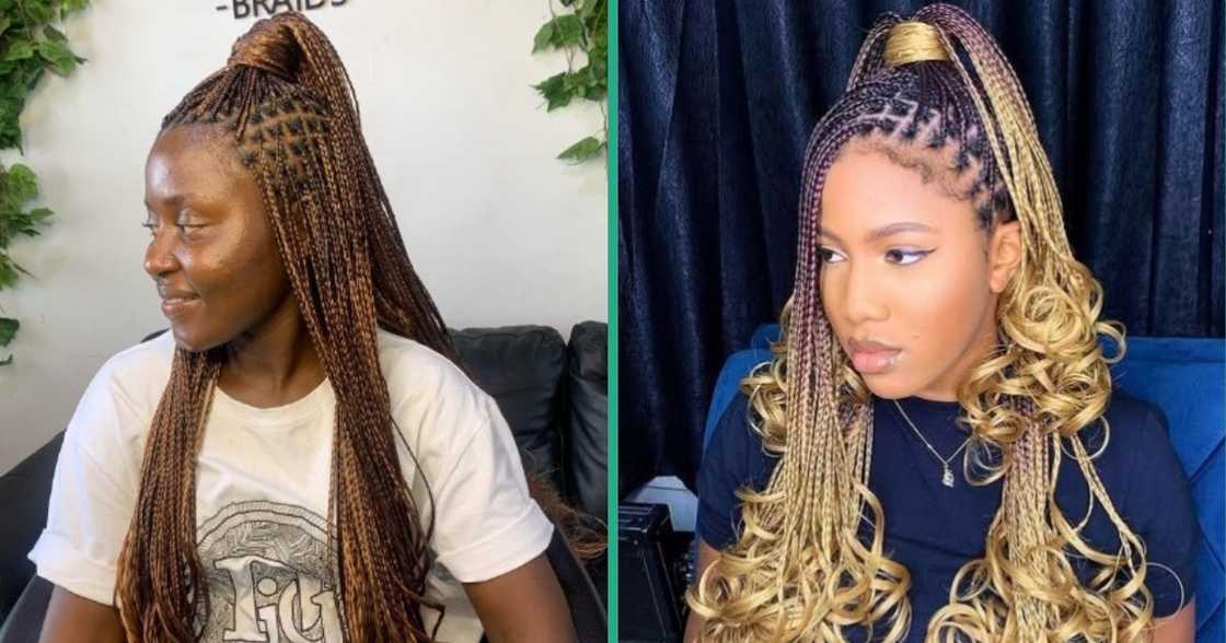Long spiral braids in half up, half down hairstyles