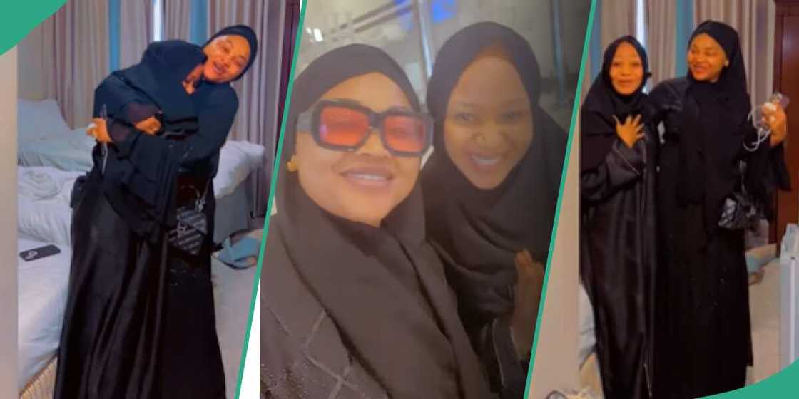 Ghanaian actress Akuapem Poloo and Mercy Aigbe meet in Medina. Ghanaian actress Akuapem Poloo and Mercy Aigbe meet in Medina.