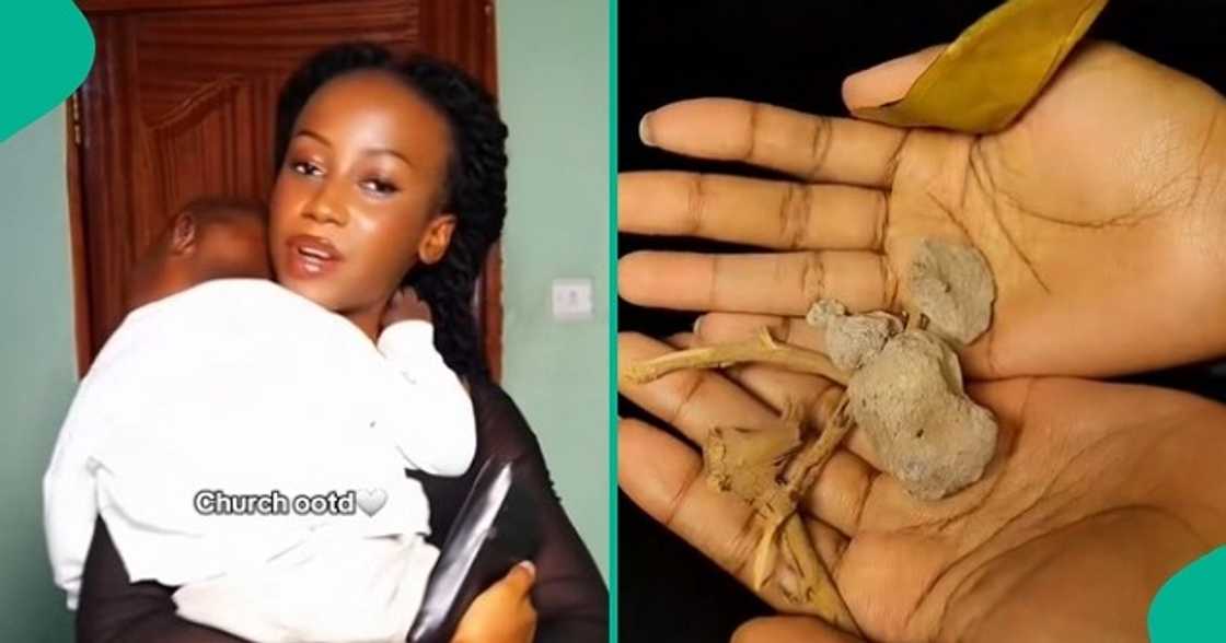 Mum reacts after finding stones, leaves in her toddler's pocket. Mum reacts after finding stones, leaves in her toddler's pocket.