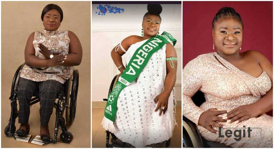 Rita Ofili, Nigerian wheelchair model. Rita Ofili, Nigerian wheelchair model.