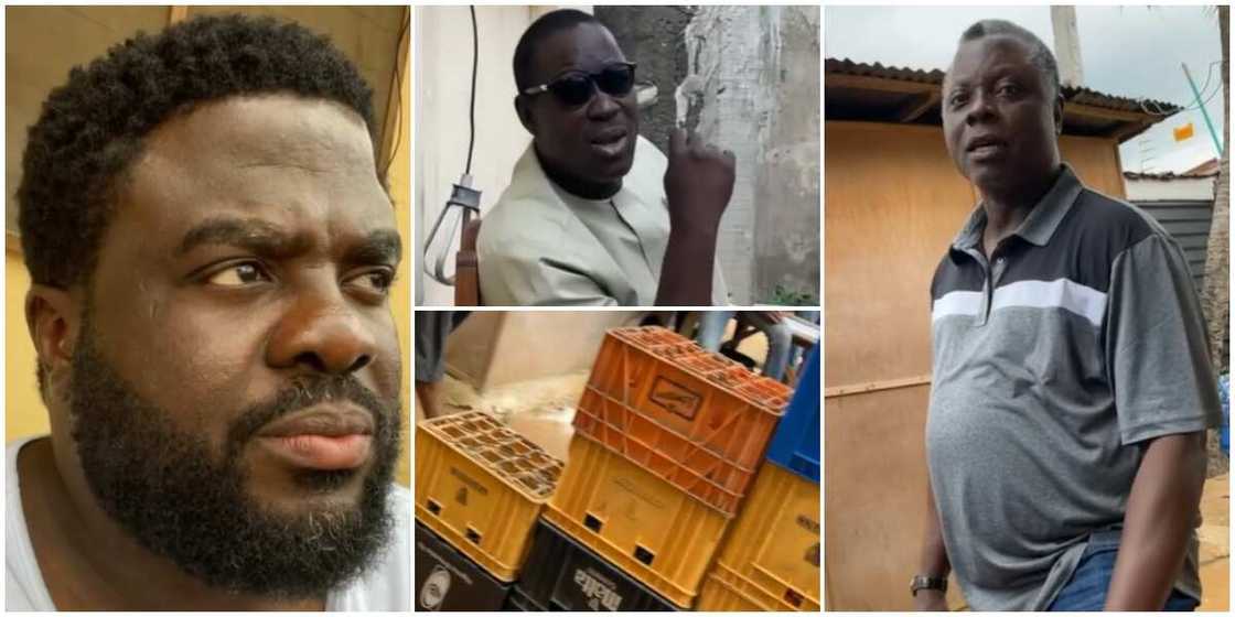 Yoruba stars Dele Odule, Ogogo link up on movie set. Yoruba stars Dele Odule, Ogogo link up on movie set.