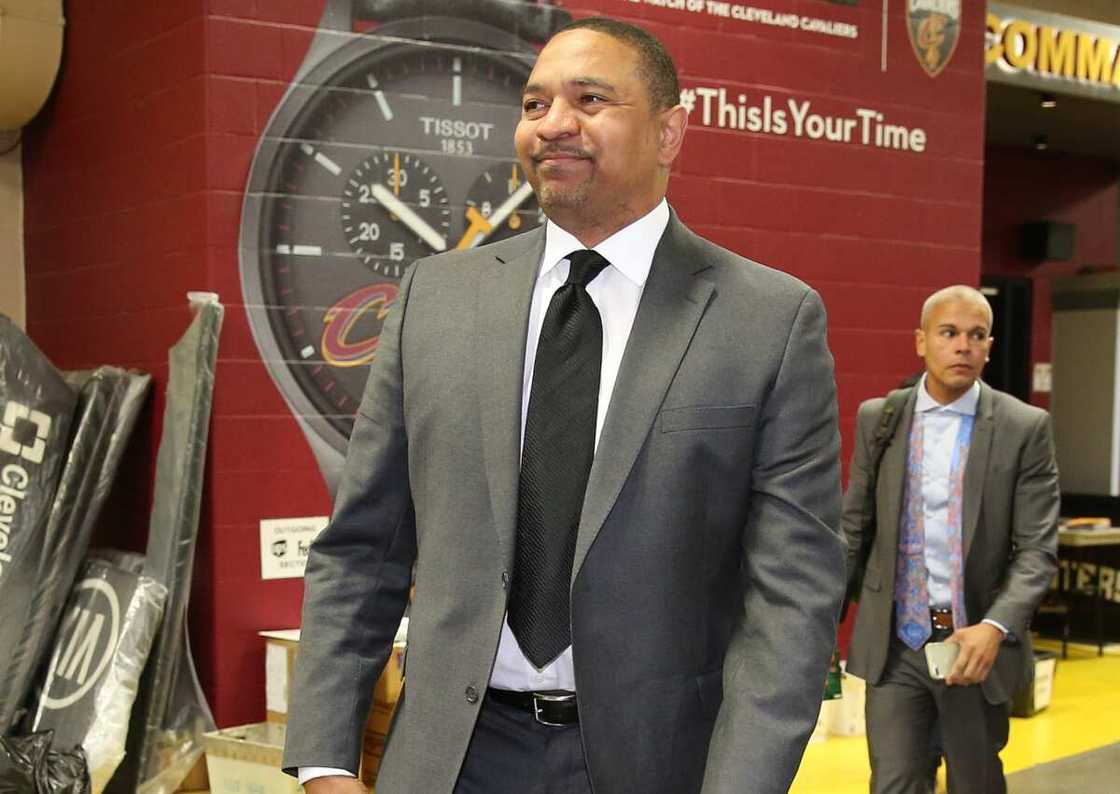 Mark Jackson arrives before the Los Angeles Lakers play against the Cleveland Cavaliers at Quicken Loans Arena Mark Jackson arrives before the Los Angeles Lakers play against the Cleveland Cavaliers at Quicken Loans Arena