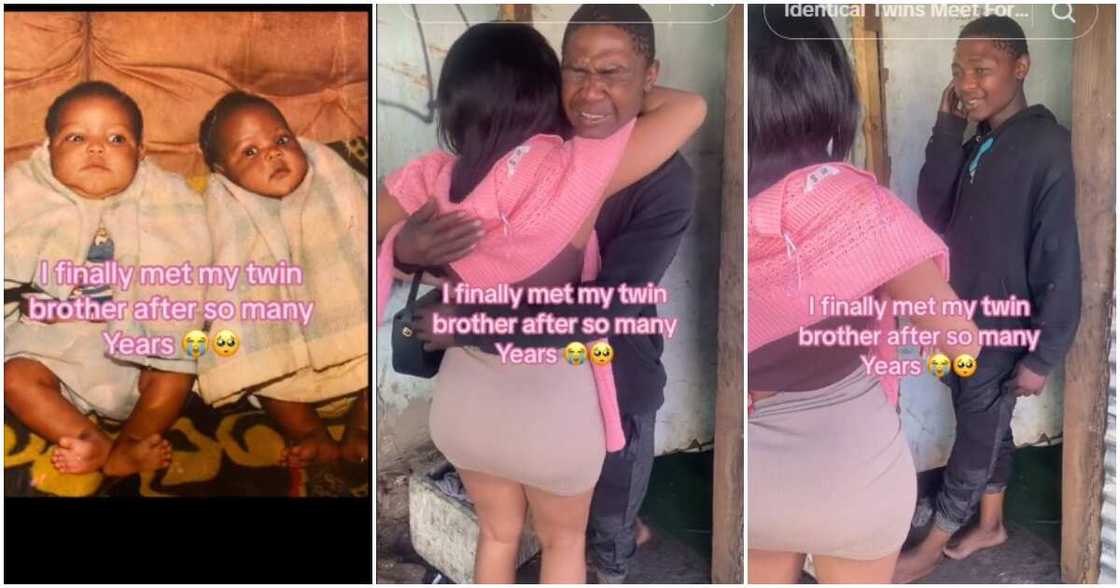 Twin sister, brother, man weeps Twin sister, brother, man weeps