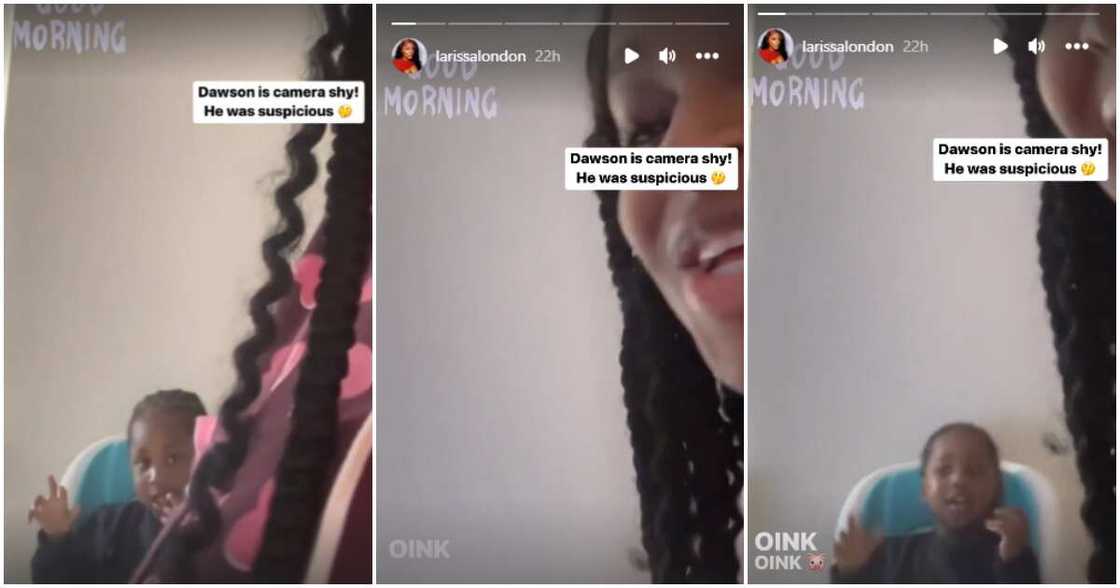 Davido's fourth baby mama Larissa shares new video of son.