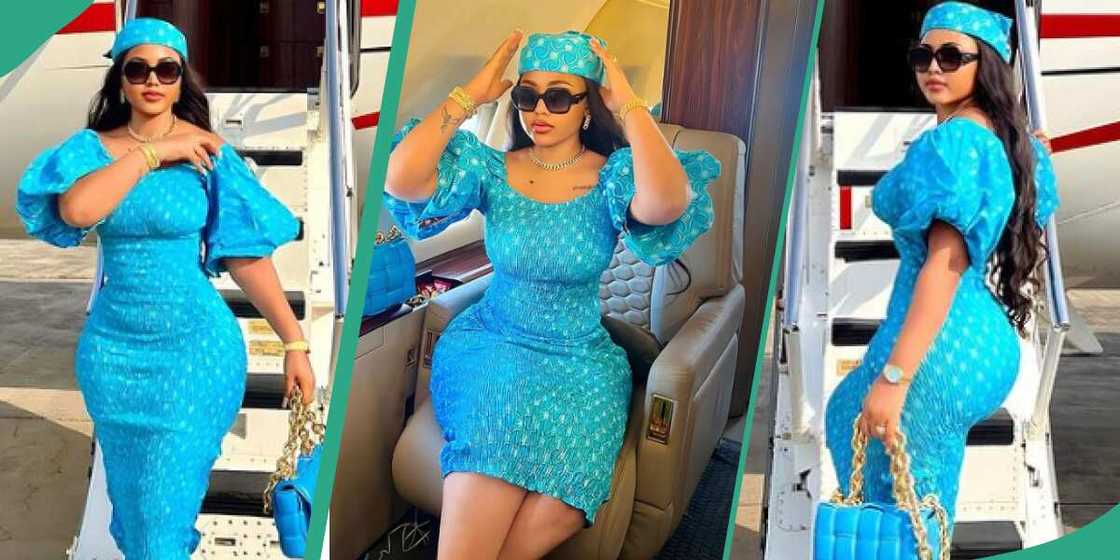 Regina Daniels in her husband's private jet Regina Daniels in her husband's private jet