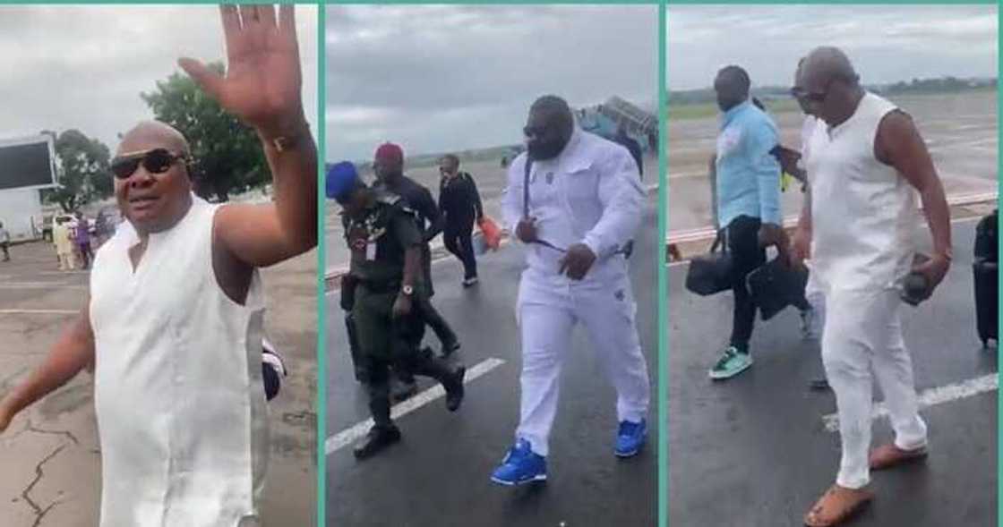 Kizz Daniel's bouncer sighted guarding a billionaire at airport Kizz Daniel's bouncer sighted guarding a billionaire at airport