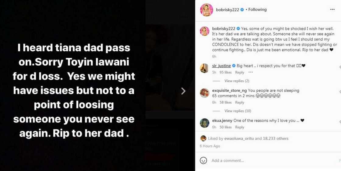 Bobrisky Surprises Many as He Sympathises With Former Bestie Turned Enemy Toyin Lawani for Losing Father