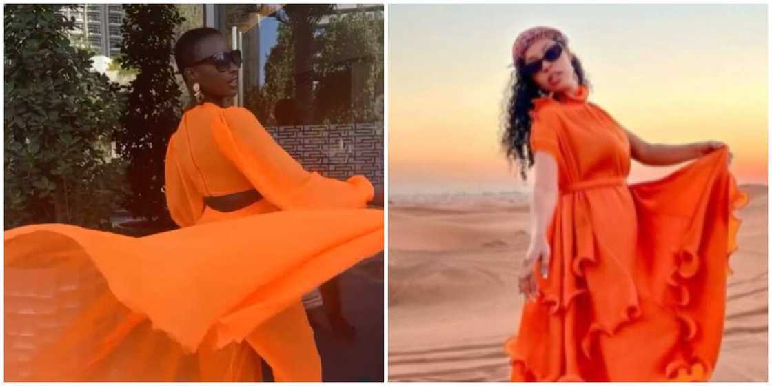 Photos of BBNaija stars Saskay and Nini. Photos of BBNaija stars Saskay and Nini.