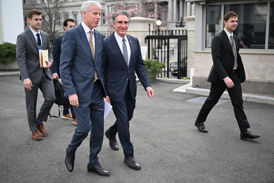 US Energy Secretary Chris Wright and Interior Secretary Doug Burgum speak to reporters after a meeting with oil company executives at the White House US Energy Secretary Chris Wright and Interior Secretary Doug Burgum speak to reporters after a meeting with oil company executives at the White House