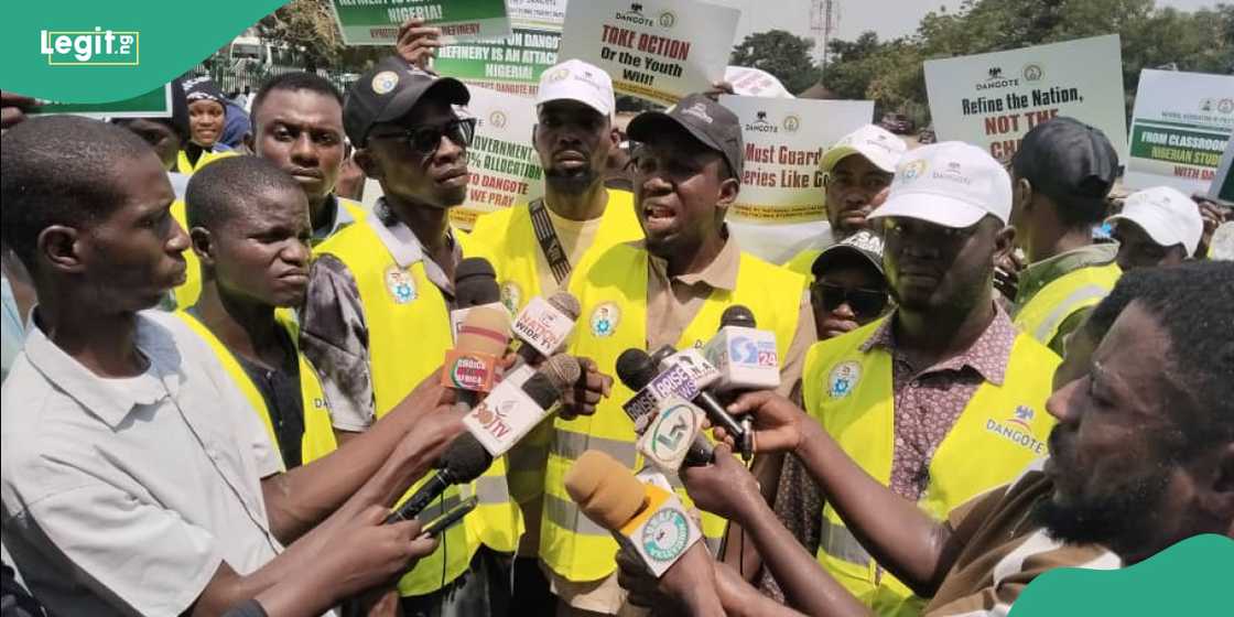 Students hold a peaceful march in support of full crude allocation to the Dangote Refinery in Abuja. Students hold a peaceful march in support of full crude allocation to the Dangote Refinery in Abuja.