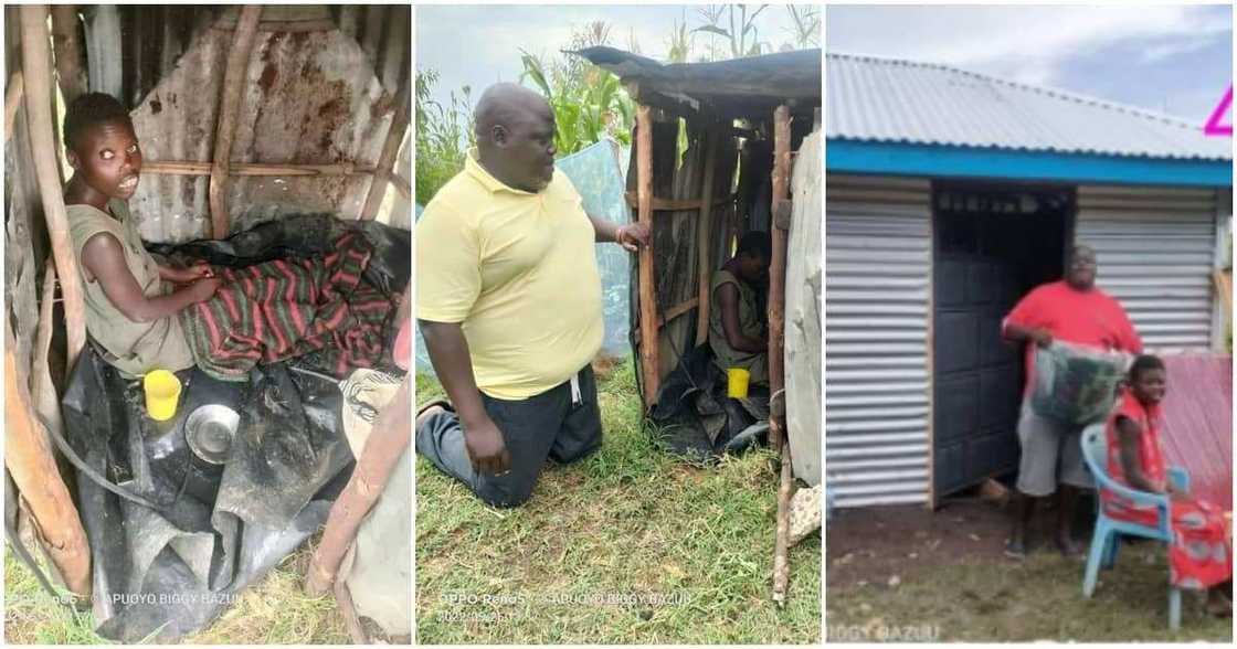 Man builds decent for a needy lady, Jane Anyango, Kisumu County, Kenya, Kernel, Silas Odhiambo Man builds decent for a needy lady, Jane Anyango, Kisumu County, Kenya, Kernel, Silas Odhiambo