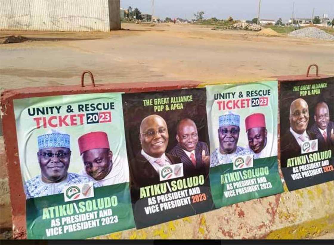 2023 presidency: APGA kicks over Atiku, Soludo’s campaign posters