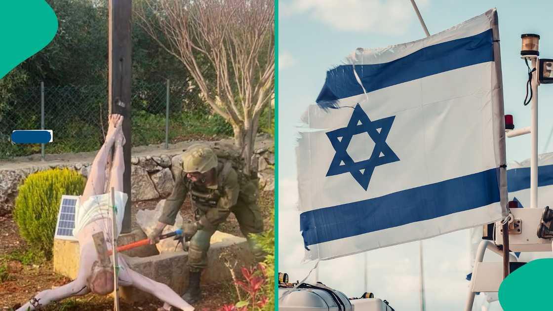 Viral photograph shows Israeli forces attacking religious symbol near Debl village. Viral photograph shows Israeli forces attacking religious symbol near Debl village.