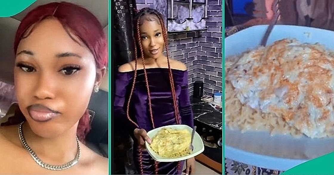 Lady returns home from brother's house after he served her noodles severally Lady returns home from brother's house after he served her noodles severally