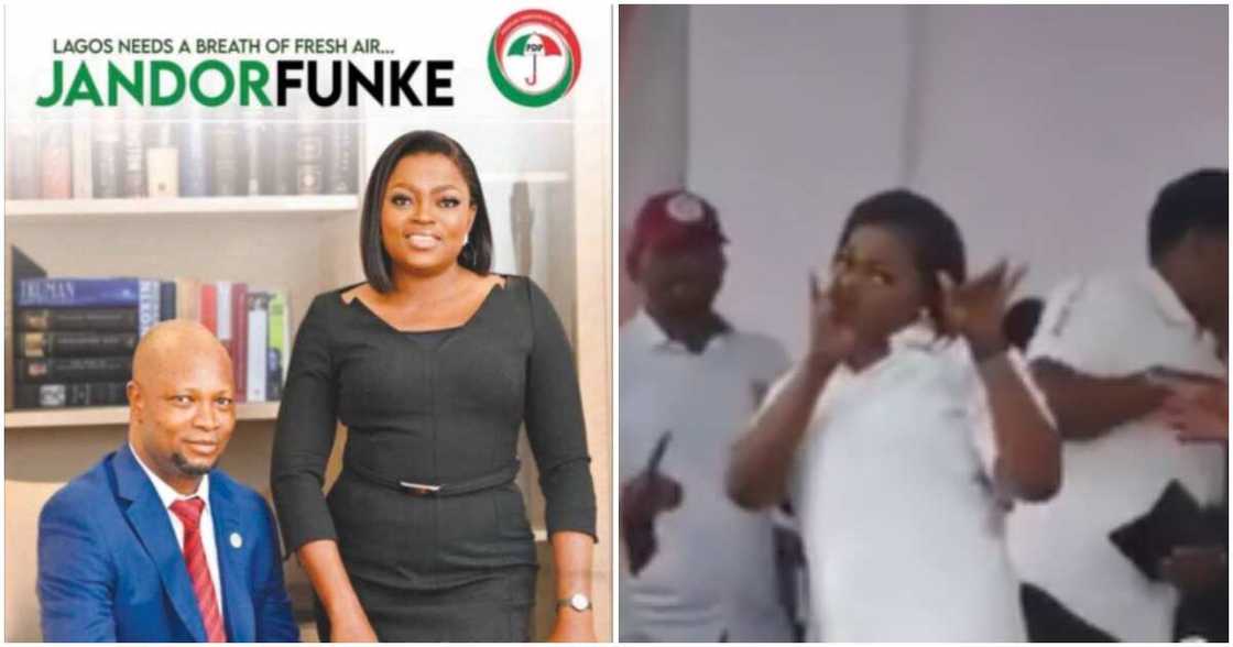 Funke Akindele and her running mate Abdul Azeez Adediran Funke Akindele and her running mate Abdul Azeez Adediran