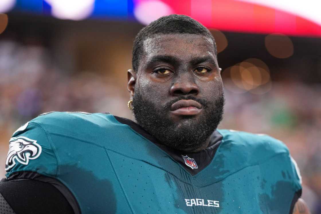 Mekhi Becton at AT&T Stadium in Arlington, Texas