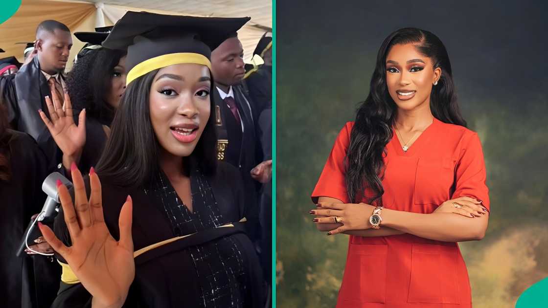 A Nigerian who wrote UTME three times celebrated as she finally graduated with a degree in a medical course. A Nigerian who wrote UTME three times celebrated as she finally graduated with a degree in a medical course.