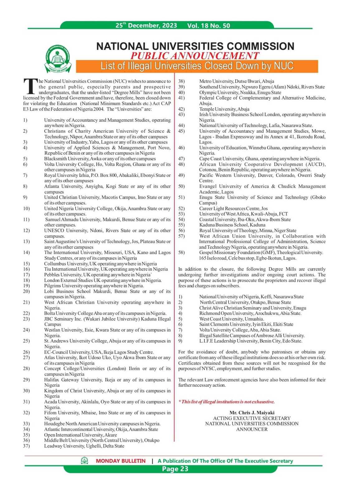 List of illegal universities List of illegal universities
