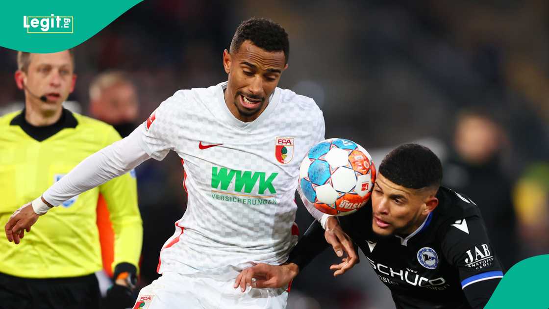 Noah-Joel Sarenren-Baze, Augsburg, Andres Andrade, Arminia Bielefeld, Germany Noah-Joel Sarenren-Baze, Augsburg, Andres Andrade, Arminia Bielefeld, Germany