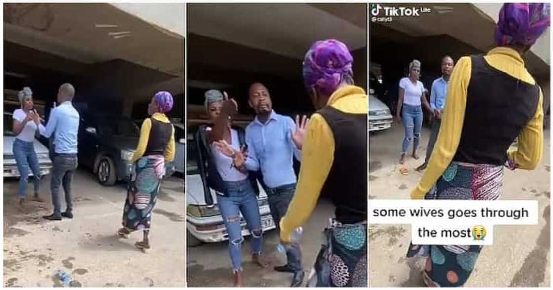 Side chick, married man, lady confronts hubby Side chick, married man, lady confronts hubby