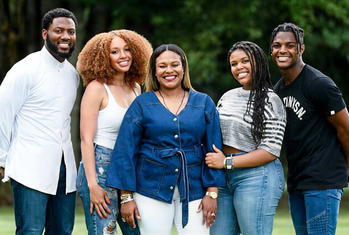 Yonka Clark poses with her husband and children